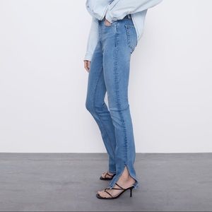 Zara Split Skinny Hi Rise Jeans
